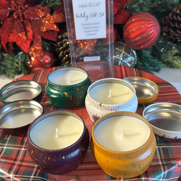 Capri Blue Glimmer Candle Gift Set - Volcano, Crystal Pine, Pumpkin dulce pack4 - Picture 3 of 8